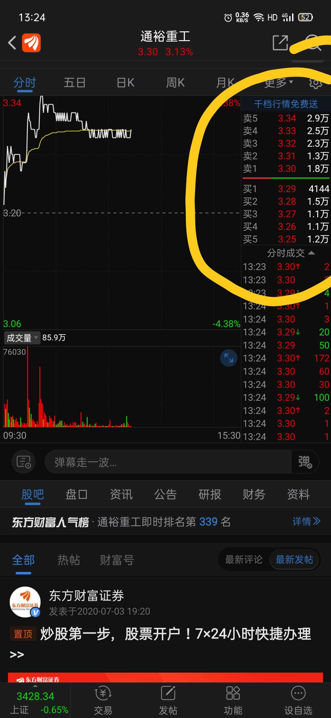 通裕重工股票(通裕重工股票行情)